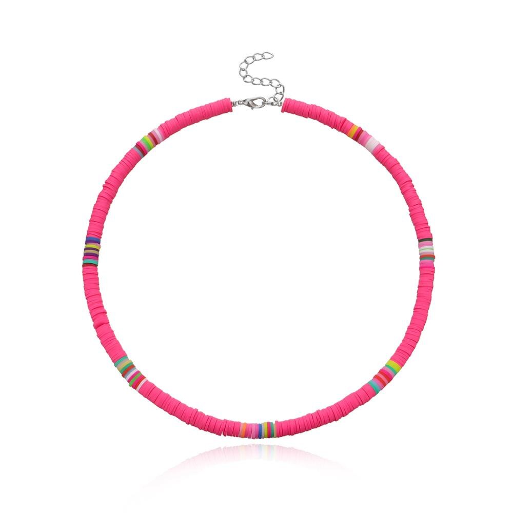 Bohemian 2022 6mm Soft Pottery Choker Necklace For Women men Ethnic Adjustable Colorful Clay Collar Necklace Gift