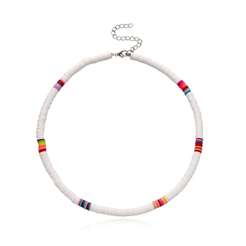 Bohemian 2022 6mm Soft Pottery Choker Necklace For Women men Ethnic Adjustable Colorful Clay Collar Necklace Gift