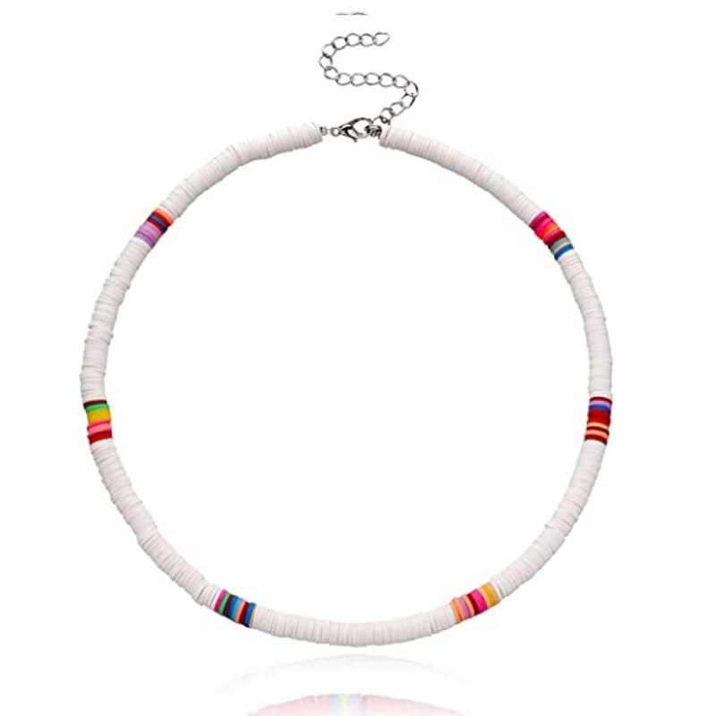 Bohemian 2022 6mm Soft Pottery Choker Necklace For Women men Ethnic Adjustable Colorful Clay Collar Necklace Gift