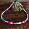 Bohemian 6mm Clay Soft Pottery Choker Colorful Beads Necklace Women Jewelry Gift Adjustable Clay Collar Necklace Beach Jewelry