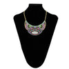 Bohemian Alloy Colorful Necklace Retro Personality Exaggerated Sweater Chain Wild Half Crescent Pendant.