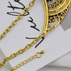 Bohemian Alloy Colorful Necklace Retro Personality Exaggerated Sweater Chain Wild Half Crescent Pendant.