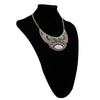 Bohemian Alloy Colorful Necklace Retro Personality Exaggerated Sweater Chain Wild Half Crescent Pendant.