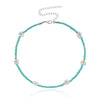 Bohemian Blue White Seed Bead Flower Choker Necklace Statement Short Collar Clavicle Chain Necklace for Women Jewelry