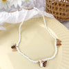 Bohemian Butterfly Choker Necklace For Women Gold Color Black White Resin Bead Necklace Boho Beach Jewelry Party Gift Collares