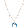 Bohemian Chokers blue Turquoises Horn Moon Crescent Necklaces 2020 Modern Bijoux Handmade CZ ZIRCONIA Necklace for Women