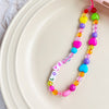Bohemian Colored Soft Clay Necklace for Phone Lanyard Fruit Flower Heart Beaded Chain Necklaces for Women  Jewelry