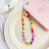 Bohemian Colored Soft Clay Necklace for Phone Lanyard Fruit Flower Heart Beaded Chain Necklaces for Women  Jewelry
