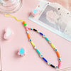 Bohemian Colored Soft Clay Necklace for Phone Lanyard Fruit Flower Heart Beaded Chain Necklaces for Women  Jewelry