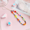 Bohemian Colored Soft Clay Necklace for Phone Lanyard Fruit Flower Heart Beaded Chain Necklaces for Women  Jewelry