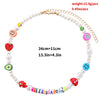 Bohemian Colorful Acrylic Soft Clay Bead Pearl Fruit Choker Pendant Chain Necklace for Women Wedding Party Jewelry Gift