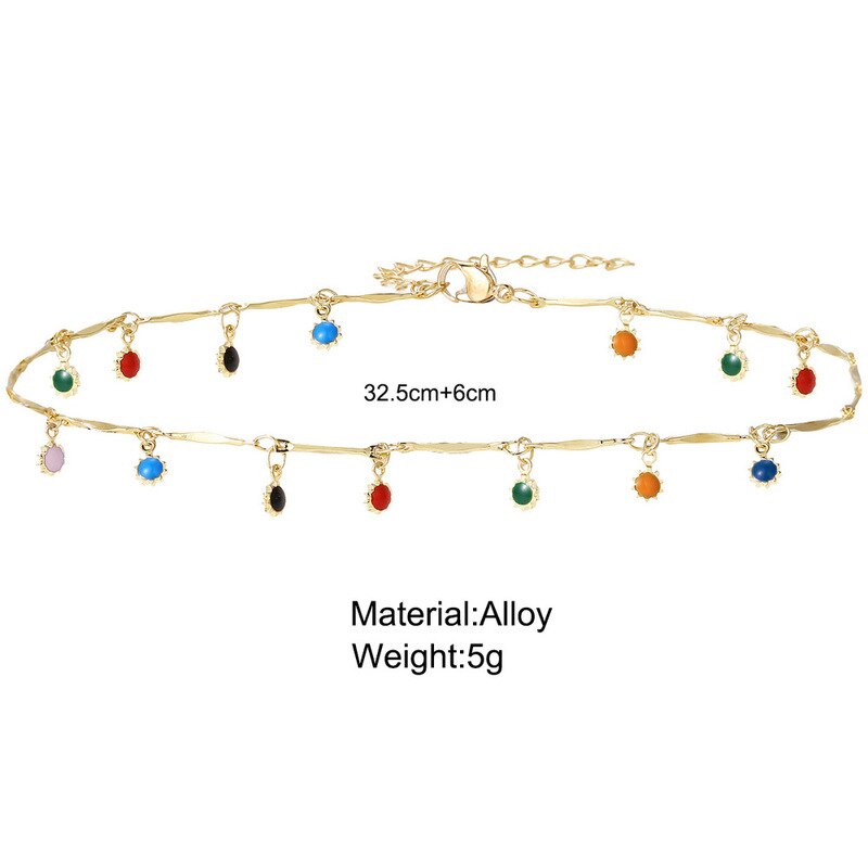 Bohemian Colorful Beaded Necklace for Women Charms Tassel Clavicle Chain Chockers Handmade Party Jewelry Collares