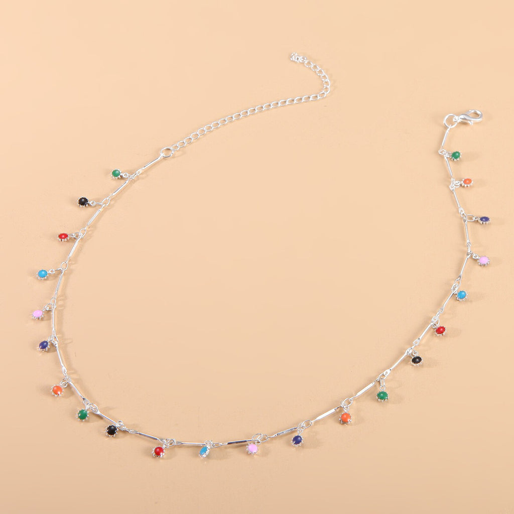 Bohemian Colorful Beaded Necklace for Women Charms Tassel Clavicle Chain Chockers Handmade Party Jewelry Collares