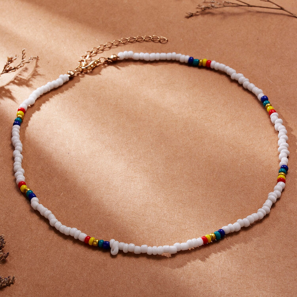 Bohemian Colorful Beads Chain Choker Necklace for Women Charm Clavicle Necklace 2022 Trend Party Collar Jewelry Drop Shipping