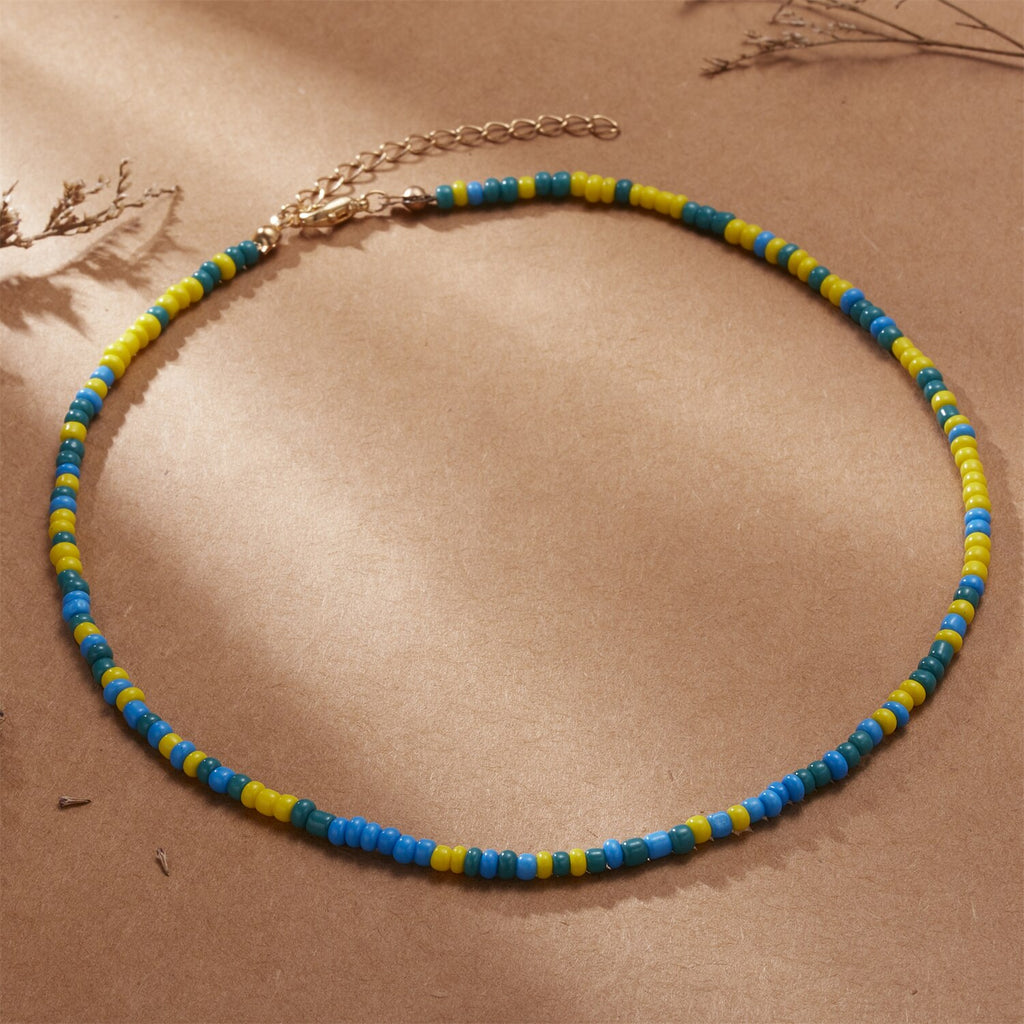 Bohemian Colorful Beads Chain Choker Necklace for Women Charm Clavicle Necklace 2022 Trend Party Collar Jewelry Drop Shipping