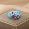 Bohemian Colorful Evil Eye Rings For Women Stainless Steel Open Adjustable Finger Ring Lucky Wedding Couple Aesthetic Jewerly