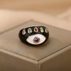 Bohemian Colorful Evil Eye Rings For Women Stainless Steel Open Adjustable Finger Ring Lucky Wedding Couple Aesthetic Jewerly