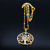 Bohemian Colorful Turkey Eyes Stainless Steel Tree of Life Chain Necklace Gold Color Necklaces jewlery arbre de vie N5210S04