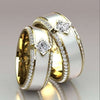 Bohemian Crystal Zircon Inlaid Round Women's Ring Couple Jewelry Metal Accessories Engagement Wedding Jewelry Gift