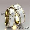 Bohemian Crystal Zircon Inlaid Round Women's Ring Couple Jewelry Metal Accessories Engagement Wedding Jewelry Gift