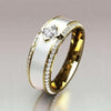 Bohemian Crystal Zircon Inlaid Round Women's Ring Couple Jewelry Metal Accessories Engagement Wedding Jewelry Gift