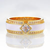 Bohemian Crystal Zircon Inlaid Round Women's Ring Couple Jewelry Metal Accessories Engagement Wedding Jewelry Gift