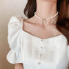Bohemian Cute Butterfly Choker Necklace For Women Pearl Silver Color Clavicle Chain 2021 Female Chocker Jewelry