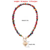 Bohemian Ethnic Irregular Natural Stone heart Choker Handmade Pendant Necklace for Women Wedding Party Jewelry Gift