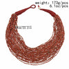 Bohemian Ethnic Style Brown Rice Bead Beaded Multi-Layer Necklace African Tribe Dark Complexion Sexy Necklace Jewelry