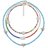 Bohemian Exquisite Colorful Acrylic Seed Beads Strand Necklace Women Irregular Imitation Pearl Choker Jewelry Accessories 1 Gift