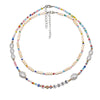 Bohemian Exquisite Colorful Acrylic Seed Beads Strand Necklace Women Irregular Imitation Pearl Choker Jewelry Accessories 1 Gift