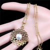 Bohemian Flower of Life Moonstone Stainless Steel Necklace Women Gold Color Necklaces Jewelry collares etnicos bohemios N4451S04
