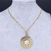 Bohemian Flower of Life Moonstone Stainless Steel Necklace Women Gold Color Necklaces Jewelry collares etnicos bohemios N4451S04