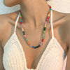 Bohemian Geometric Wood Beads Clavicle Chain Beaded Necklaces for Women Short 2021 Jewelry Necklace Female Accessories