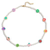 Bohemian Glass Transparent Beaded Soft Pottery Colorful Fruit Acylic Necklace for Women Girls Cute Handmade Jewelry Accessories