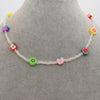 Bohemian Glass Transparent Beaded Soft Pottery Colorful Fruit Acylic Necklace for Women Girls Cute Handmade Jewelry Accessories