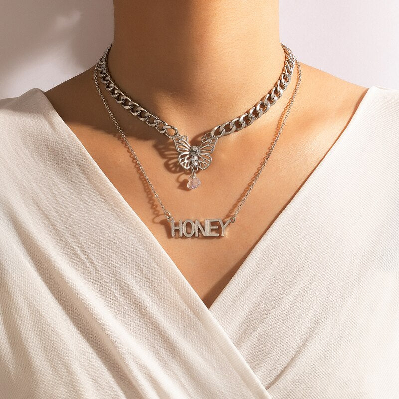 Bohemian Gold Color Geometric Hollow Square Chain Necklace Multilayer Shell 1997 Year Pendant Choker Women Summer Jewelry Gift
