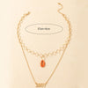Bohemian Gold Color Geometric Hollow Square Chain Necklace Multilayer Shell 1997 Year Pendant Choker Women Summer Jewelry Gift