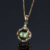 Bohemian Green Crystal Prong Set Pendant Necklace Women's Necklace Trendy Austrian Rhinestone Inlaid Necklace Sliding Pendant