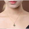 Bohemian Green Crystal Prong Set Pendant Necklace Women's Necklace Trendy Austrian Rhinestone Inlaid Necklace Sliding Pendant