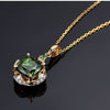 Bohemian Green Crystal Prong Set Pendant Necklace Women's Necklace Trendy Austrian Rhinestone Inlaid Necklace Sliding Pendant
