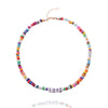 Bohemian Handmade Acrylic Seed Bead Choker Letter Pendant Chain Necklace for Women Girl Wedding Party Jewelry Gift