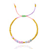 Bohemian Handmade Acrylic Seed Bead Choker Letter Pendant Chain Necklace for Women Girl Wedding Party Jewelry Gift