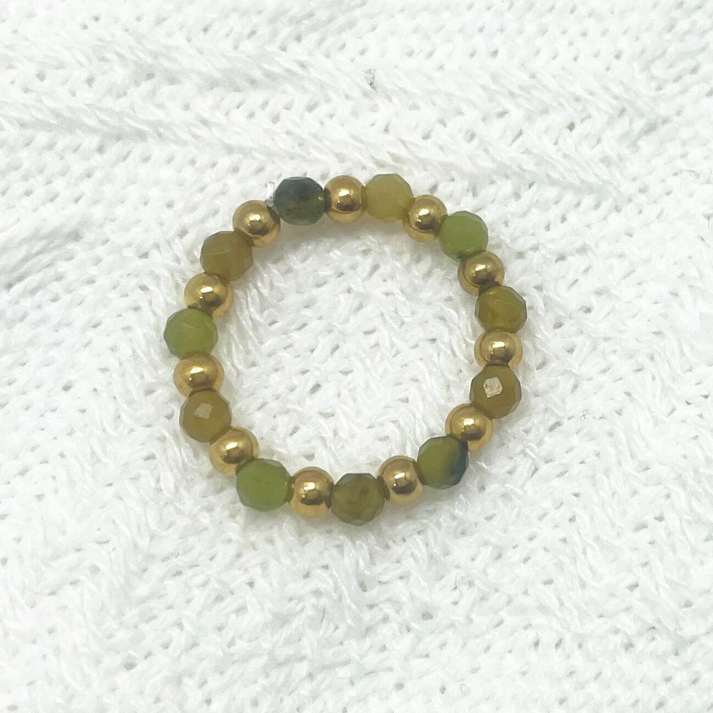 Bohemian Handmade Natural Stone Rings Women with Stainless Steel Bead Multi Color Stretch Rope Party Gifts Ring Adjustable 2020