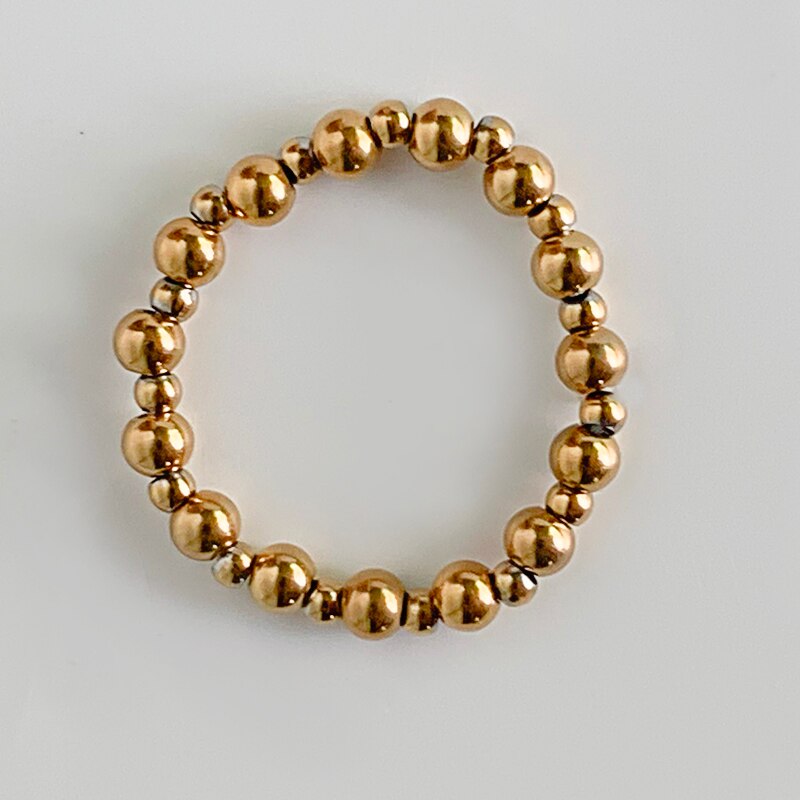 Bohemian Handmade Natural Stone Rings Women with Stainless Steel Bead Multi Color Stretch Rope Party Gifts Ring Adjustable 2020