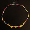 Bohemian Handmade Rainbow Beads Choker Necklace Candy Color Bead Satellite Smile Face Necklace for Women Party Jewelry