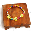 Bohemian Handmade Rainbow Beads Choker Necklace Candy Color Bead Satellite Smile Face Necklace for Women Party Jewelry