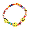 Bohemian Handmade Rainbow Beads Choker Necklace Candy Color Bead Satellite Smile Face Necklace for Women Party Jewelry