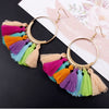 Bohemian Handmade Statement Tassel Earrings for Women Vintage Round Long Drop Earrings Wedding Party Bridal Fringed Jewelry Gift