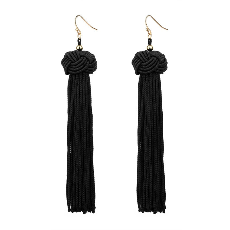 Bohemian Handmade Weave Drop Earrings Fashion Long Tassel Earrings for Women Statement Fringing Jewelry valentines day gift